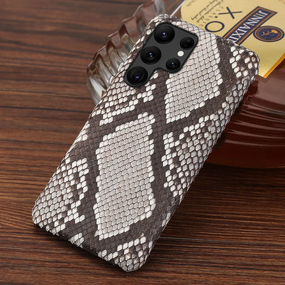 Genuine Python Leather Phone Case for Samsung galaxy S26 S25 S23 S22 S21 S24 Ultra S26 Plus A55 5G Luxury Snakeskins Back Cover