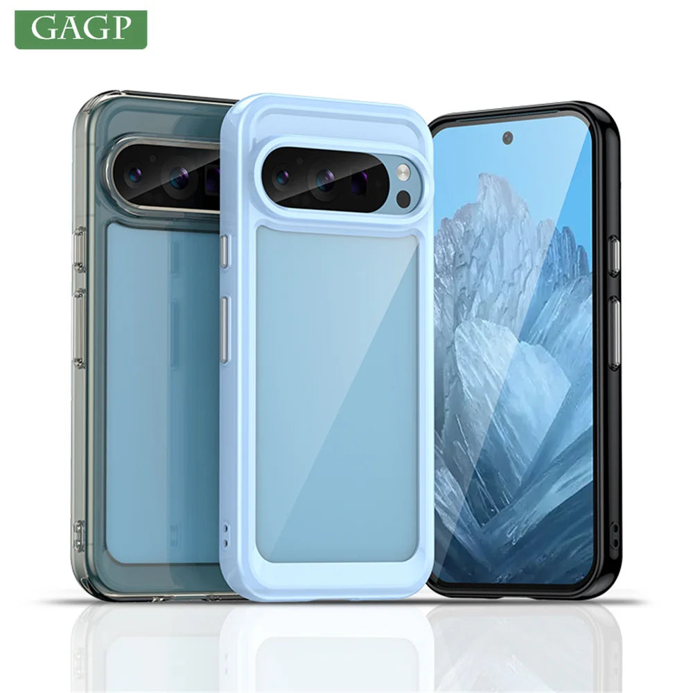 Fashion Transparent Acrylic Case For Google Pixel 9 8 7 Pro 8 10A Colorful Hard Clear Shockproof Thin Cover For Pixel 10 Pro XL