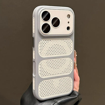 Luxury Matte Soft Heat Dissipation Mesh Hole Case For iPhone 17 16 15 14 13 12 Pro Max For Magsafe Magnetic Shockproof Cover