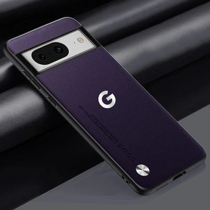 Luxury Business Original Kevlar Leather LOGO Matte Phone Case For Google Pixel 11 ProXL 10A 9A 8 PU+TPU Shockproof Protect Cover