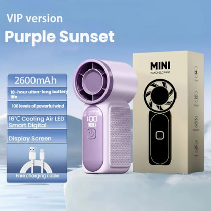 2026 New 100-Speed Mini Handheld Fan, High-Speed Turbo Blower, USB Rechargeable, Long-Lasting Portable Outdoor Cooling Fan