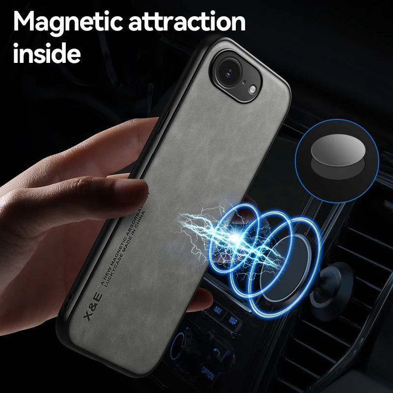 Magnetic Leather Case For iPhone 16E 17E iPhone16E iPhone17E 5G Shockproof Silicone Soft Case Cover