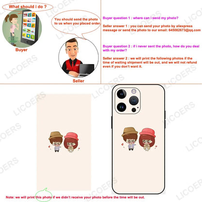 Custom Case for iPhone 18 17 Air 16 17e 16e 15 14 13 12 Pro Max Mini XR Plus Cover DIY Photo Soft Matte Silicon Shockproof Funda