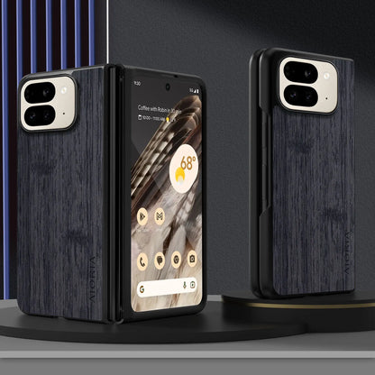 Case for Google Pixel 10 9 Pro Fold Funda Bamboo Wood Pattern Leather Phone Cover Luxury Coque for Pixel 10 Pro Fold Case Capa
