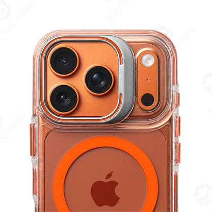 For Magsafe Hit Frame Magnetic Clear  Case For iPhone Air 17 Pro Max 17p 16 15 14 Pro Alloy Bracket Stand Anti-Drop Bumper Cover