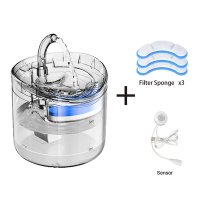 2L Pet Cat and Dog Drinker Activated Carbon Filter USB Powered Automatic Pet Feeder Motion Sensor Bowl Pet Silent Drinking Bowl