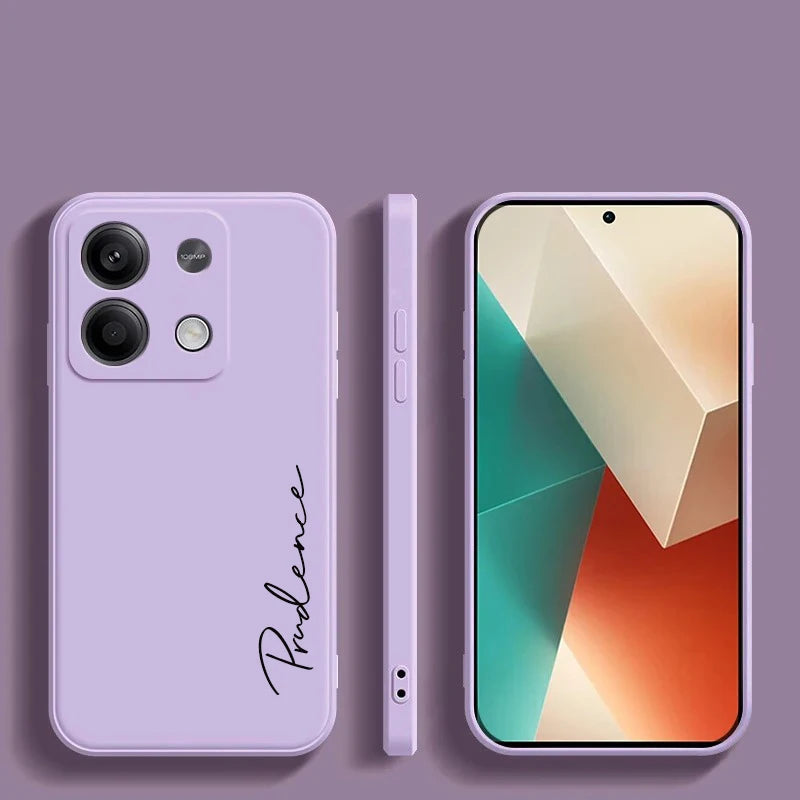 For Xiaomi Redmi Note 13 Pro Plus 4G 5G Customized Personalized Name Initials Liquid Silicone Case Cover For Redmi Note 13pro