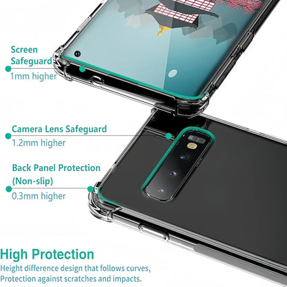 Transparent TPU Shockproof Protection Case for Samsung Galaxy S10 Plus/ S10E -Clear