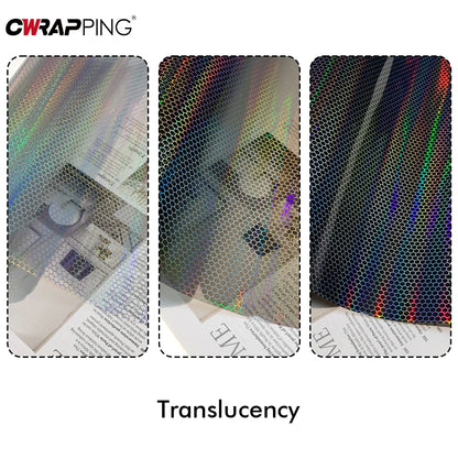 CarHeadlights Taillight  Laser Honeycomb Lamp Vinyl Wrap Fog Light Taillight Stickers Automobile Headlight Tint Waterproof Films