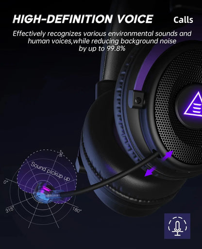 Oneodio EKSA E900 WT 2.4G Wireless Gaming Headset Tri-Mode Over Ear Bluetooth Headphones Gamer With Mic RGB For PC PS4 PS5 80Hr