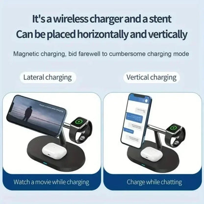 3 In 1 Opansten Magnetic Wireless Charger Stand For iPhone 17 16 15 14 13 12 Pro iWatch 10 9 Airprods 4 3 Fast Charging Station
