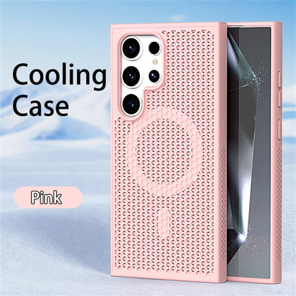 Silicone Honeycomb Cooling Magnetic Case For Samsung Galaxy S26 S25 S24 S23 Ultra S22 Plus PFor Magsafe Heat Dissipation Cover