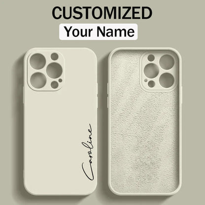 Customized Personalized Name Luxury Initials Soft Liquid Silicone DIY Case For Iphone 18 17 16 15 14 13 12 11 Pro Max Plus Cover