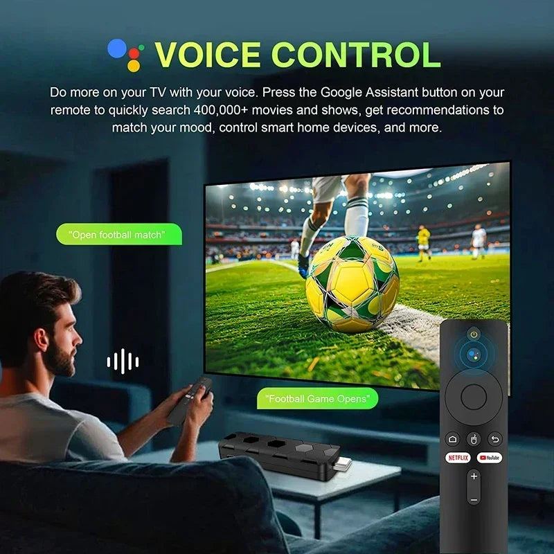 4K 8K UHD R3+ Streaming TV Stick Android 16, 8GB+128GB Storage WiFi6 Bluetooth 5.0 Built-in Google Assistant