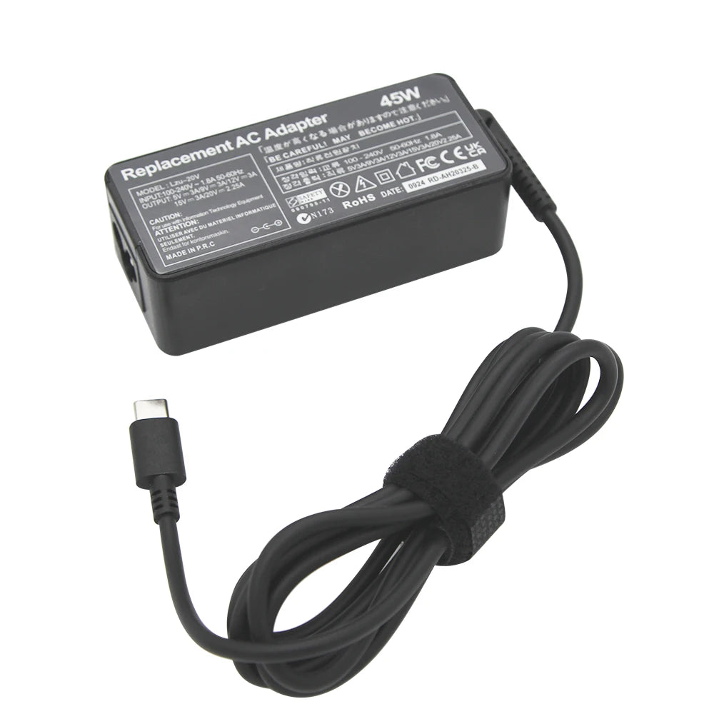 20V 2.25A 45W Type USB C For Lenovo AC Laptop Charger Chromebook C330 00HM666 Series ThinkPad T480 Yoga 720S-13IKB 720S-13ARR