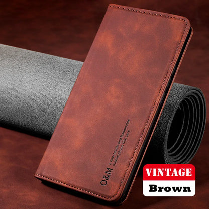 Leather Case For Samsung Galaxy A54 A15 A35 A55 A16 A36 A56 A17 S22 S23 S24 FE S25 Plus S26 Ultra Flip Wallet Cover Card Slot