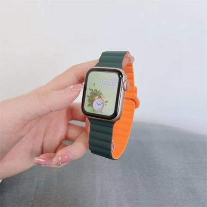 Magnetic Strap For Apple Watch Band 46mm 45mm 49mm 40mm 42mm 41mm Silicone Sport Bracelet iWatch Series Ultra 10 9 6 7 8 SE 44mm