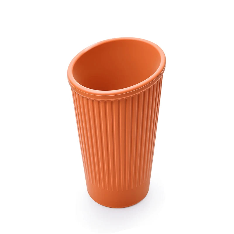 New Vertical Striped Silicone Car Trash Cup & Storage Bucket No Installation Needed Portable Waste Holder for All Auto Models