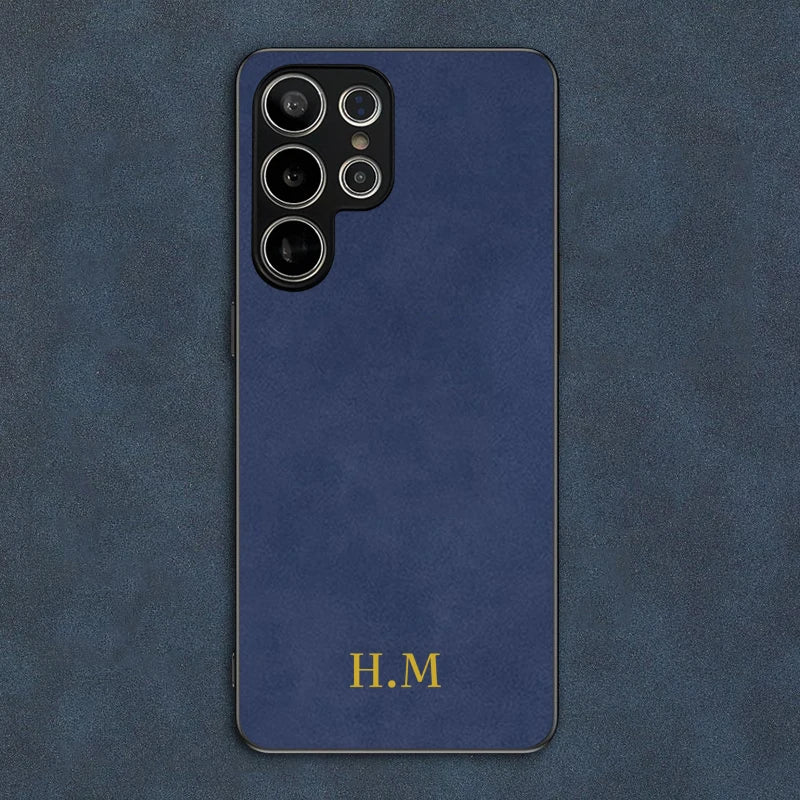 Custom Personalised Initial Name Case For Samsung galaxy S25 S24 S23 S22 S21 Plus S22 Ultra S20 S21 FE 5G S10 Leather Cover