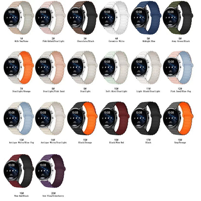 18mm 20mm 22mm Magnetic Loop Band for Samsung Galaxy Watch 7/6/5 Pro/4/Classic Silicone Link Bracelet Huawei GT 2-2e 3-4 Strap