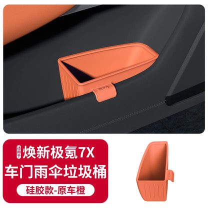 Universal Car Door Storage Box, for 2026 NEW Zeekr 7X Waterproof Silicone Umbrella Holder Trash Can