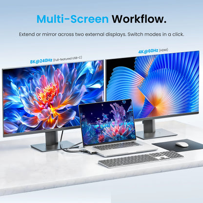 Vention USB C Plug-in Hub 6 in 2 Thunderbolt 4 80Gbps 8K Dock Station for MacBook Pro Air USB 3.0 HUB HDMI 4K60Hz for Win Laptop