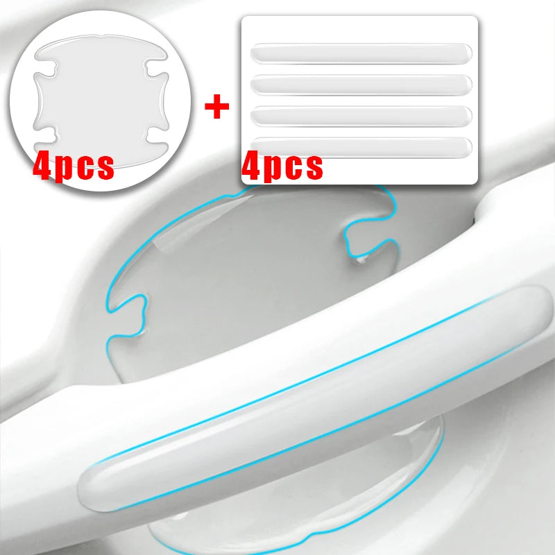 Invisible Transparent Car Door Handle Bowl Scratch Protective Stickers Silicon Rearview Mirror Anti-collision Protection Strip