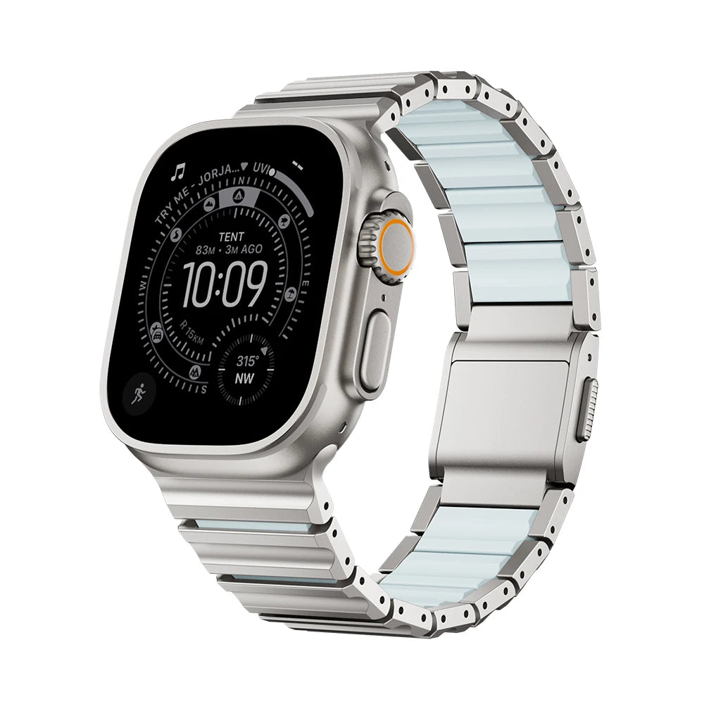 Magnetic Anti-scratch Titanium Rubber Band for Apple Watch Ultra 3 49mm Business Strap for Iwatch 11 10 9 8 7 6 5 46mm 45mm 44mm