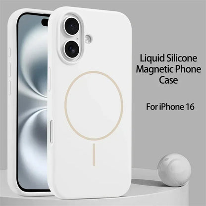 Luxury Original Liquid Silicone For Magsafe Case For iPhone 17 16 15 14 13 12 11 Pro Max Magnetic Wireless Charging Soft Cover