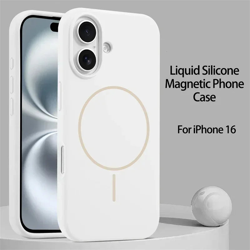 Luxury Original Liquid Silicone For Magsafe Case For iPhone 17 16 15 14 13 12 11 Pro Max Magnetic Wireless Charging Soft Cover