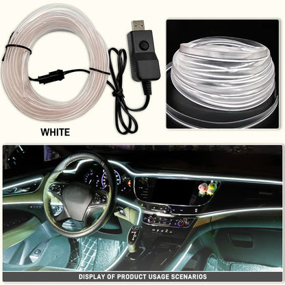 Car Interior Decorative Lamps EL Wiring Neon Strips Dashboard Auto LED Ambient Lights DIY Flexible Atmosphere Lamp 1M/3M/5M