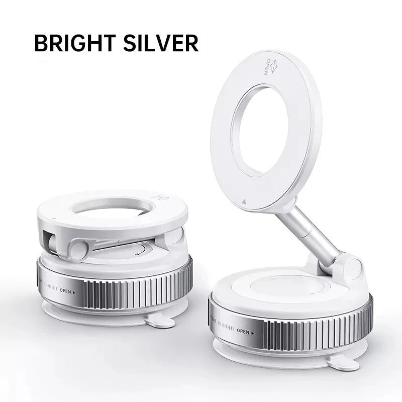 360° Adjustable Magnetic Car Phone Holder with Strong Suction Cup, Foldable Design for Desk, Bathroom & Universal Use