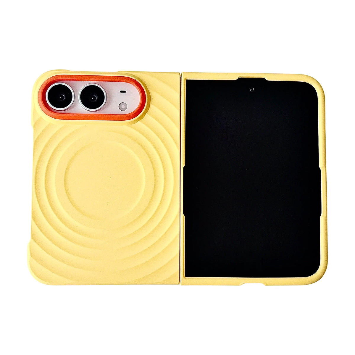 Case For Apple iPhone Duo For Foldable iPhone Duo For Magsafe With  Magnetic Ring Ripples Stand Luxury Silicone Ripples Cover