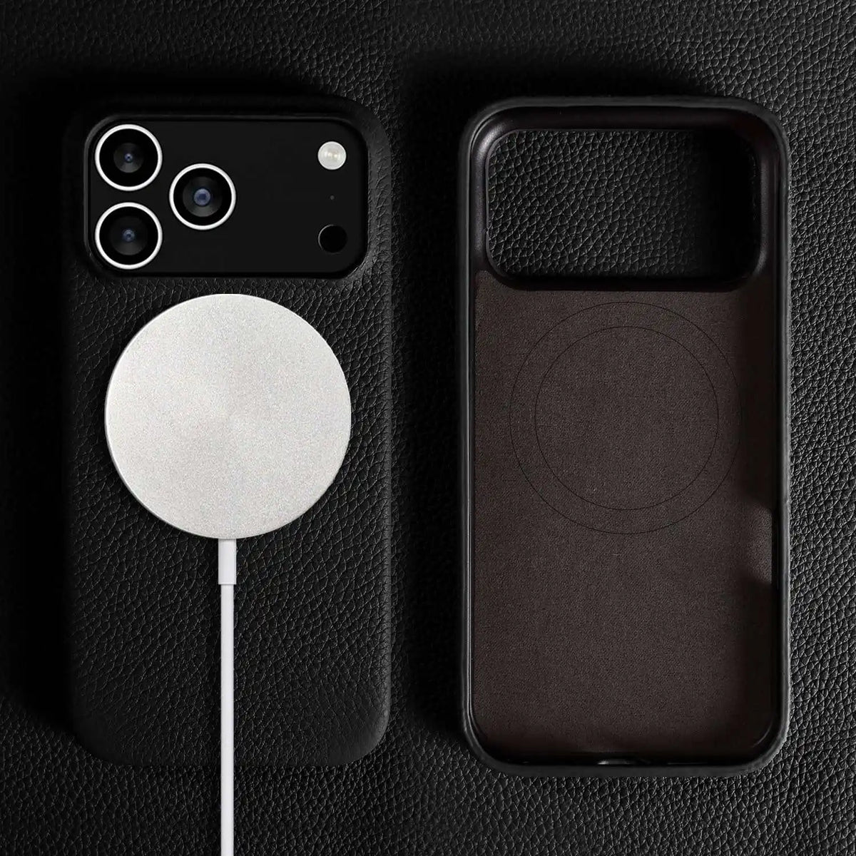 Luxury Magnetic Genuine Leather Case For iphone 17 Pro Max 16 15 14 13 12 11 for Magsafe Full Covered Phone Cases Back Cover