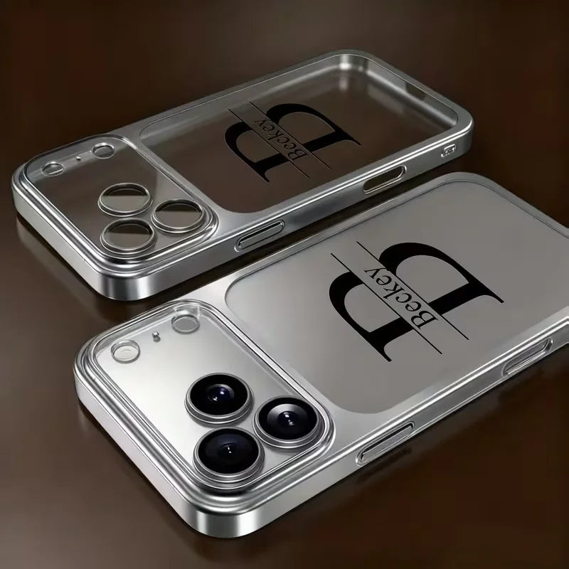 Personalized Luxury Customized Name Initial Big Letter Frosted PC Phone Case For iPhone 17 16 15 14 13 12 Pro Max Custom Gifts