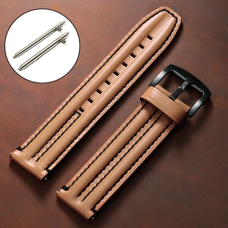 20/22/24mm Cowhide Leather Watchband Straps for Seiko for Omega Men Women Universal Business Bracelets Vintage Oil Wax Wristbelt