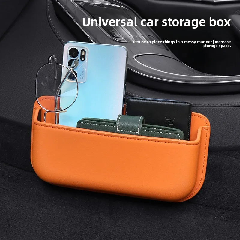 Car Center Console/ Door Organizer Pocket Multifunction Storage Box For Cards Phone Key Collecting Case Sticky Pouch Accessories