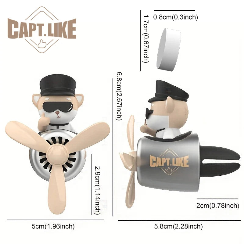 No perfume DIY fragrance Rotating propeller pilot dog car air fresheners vent clip plane aroma diffuser decorations accessories