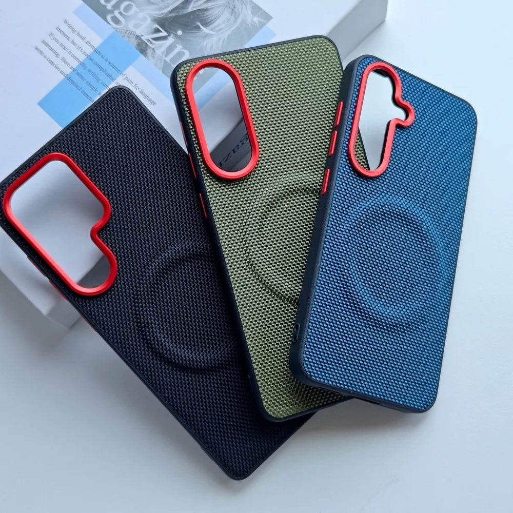 For Samsung Galaxy S26 Ultra S26 S25 Plus A57 A37 Phone Case Hard PU Leather Magnetic Wireless Charging Protective Back Cover