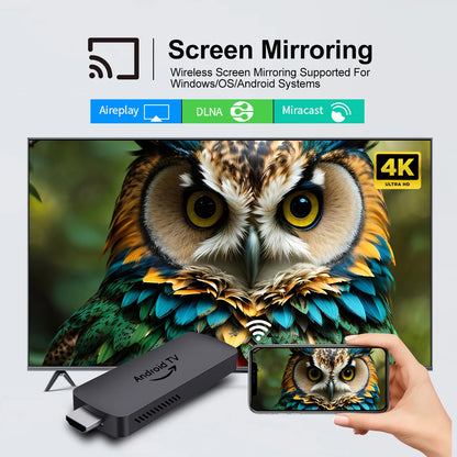 Velec Smart TV Stick I96 D6 Android 14 4K H.265 Decode Quad-Core Dual WiFi BT5.0 Supports Netflix & YouTube HDTV Android TV Box
