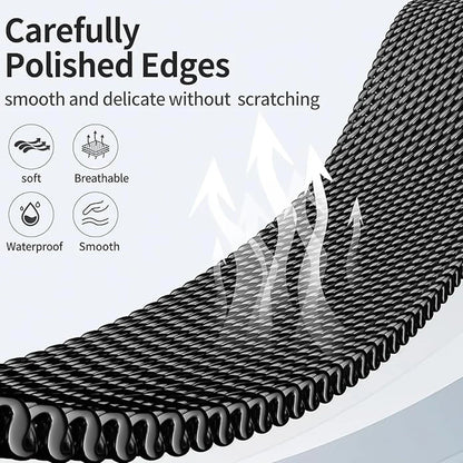 Official Titanium Milanese Loop Band for Apple Watch Bands Ultra 2/Ultra 49mm 46mm 45mm 44mm 42mm Parachute-style Strap Bracelet
