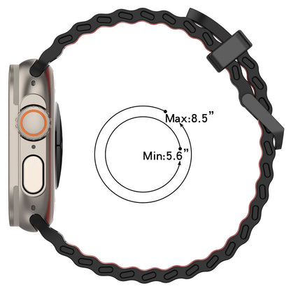 Ocean strap For Apple Watch Ultra 2 Band 49mm 46mm 45mm 44mm Two-Tone Sports Silicone Bracelet iWatch series 10 9 8 7 6 SE band