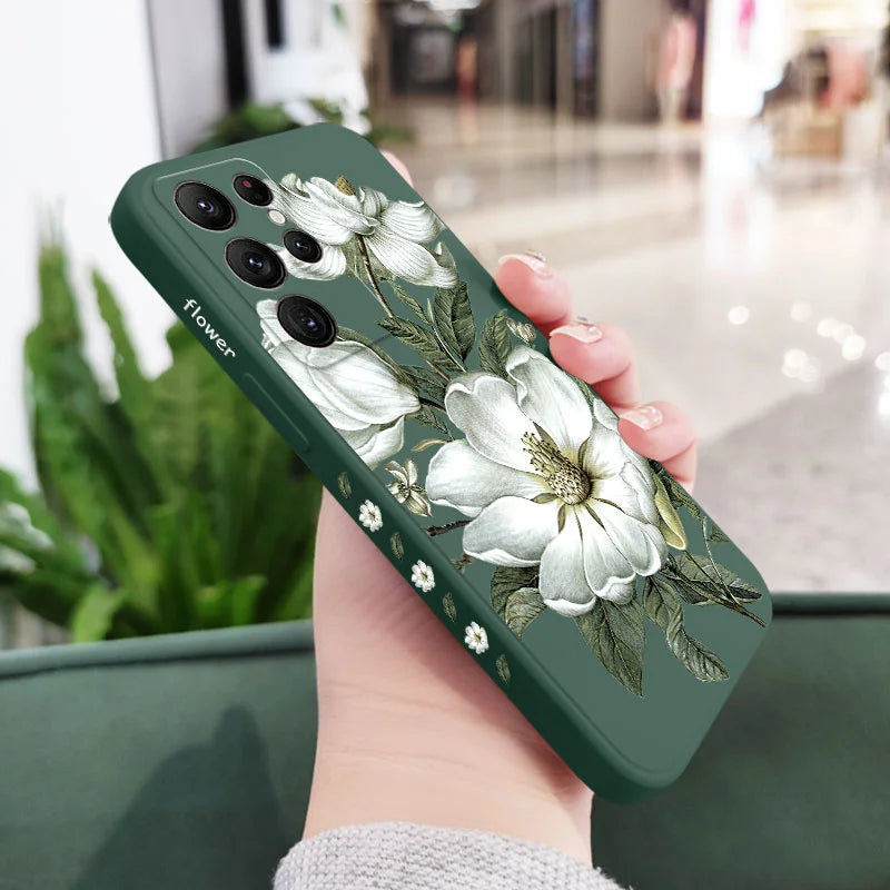Wild Flowers Phone Case For Samsung Galaxy S25 S24 S23 S22 S21 S20 Ultra Plus FE S10 S9 S10E Note 20 ultra 10 9 Plus Cover