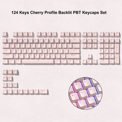 140 Keys White Grey PBT Keycap RGB Shine Through Double Shot Keycaps Cherry Profile for MX Switches  Mechanical Gaming Keyboard