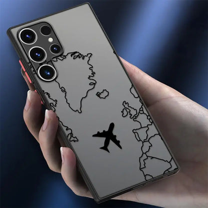 Line Airplane Topographic Back Phone Cover Case for Samsung Galaxy S9 S24 FE S22 Plus S25 Edge S21 S23 Ultra S20 S10
