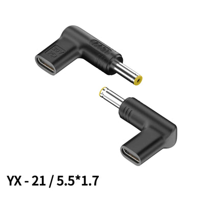 Laptop Power Adapter Connector Dc Plug USB Type C Female to Universal Male Jack Converter for Hp Dell Asus Acer Lenovo Notebook