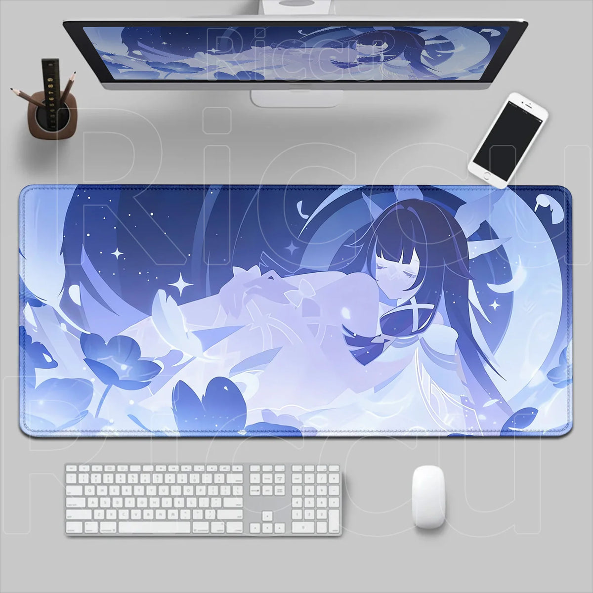 Kawaii Genshin Impact Columbina Mouse Pad Gaming Locking Animal Edge Big Computer Game Large Rubber Art Mousepad Laptop Desk Mat