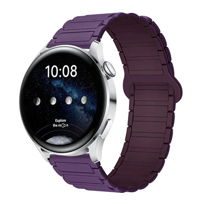 18mm 20mm 22mm Magnetic Loop Band for Samsung Galaxy Watch 7/6/5 Pro/4/Classic Silicone Link Bracelet Huawei GT 2-2e 3-4 Strap