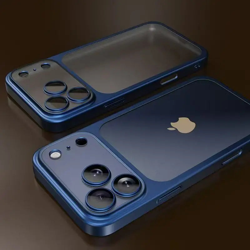 Luxury Plating Matte Hard PC Phone Case for iPhone 17 Air 16 15 14 13 ProMax Camera Lens Film Protector Frosted Shockproof Cover