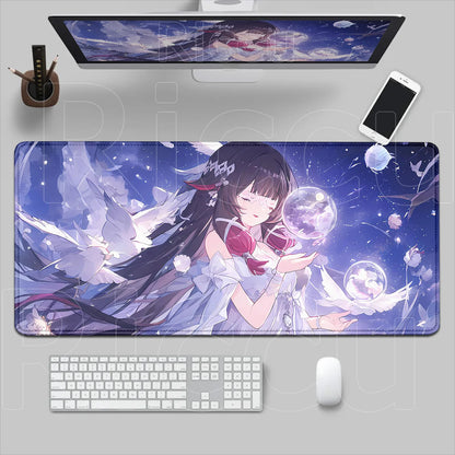 Kawaii Genshin Impact Columbina Mouse Pad Gaming Locking Animal Edge Big Computer Game Large Rubber Art Mousepad Laptop Desk Mat